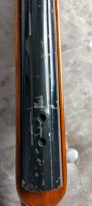Flaking paint over rust